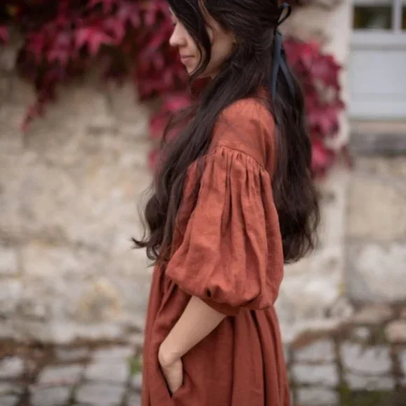 Little Women Atelier Meg Dress 3/4 Length Sleeve in White - Picture 4 of 15